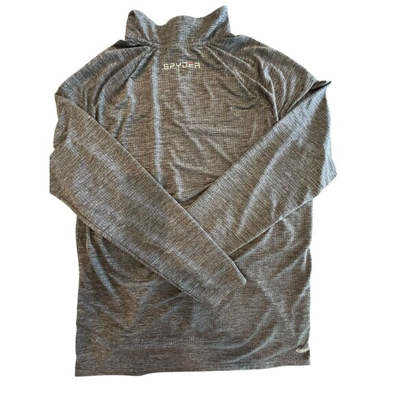 Spyder Shirt Men's Stretch Moisture Wicking Size Large Gray Zip Long Sleeve - Picture 2 of 9